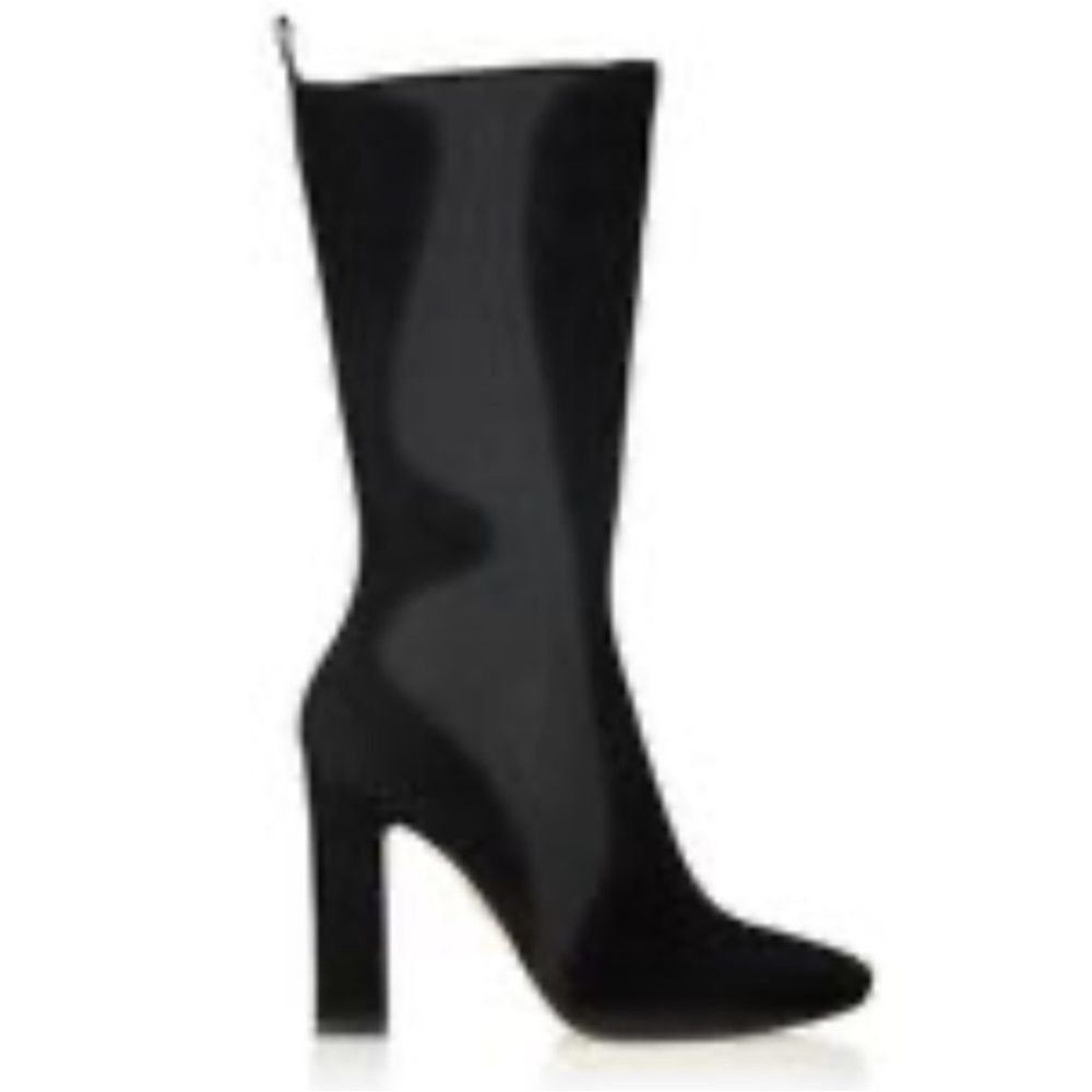 Nib Tamara Mellon Libertine 105 Suede Stretch Boot Black Sz 40.5
